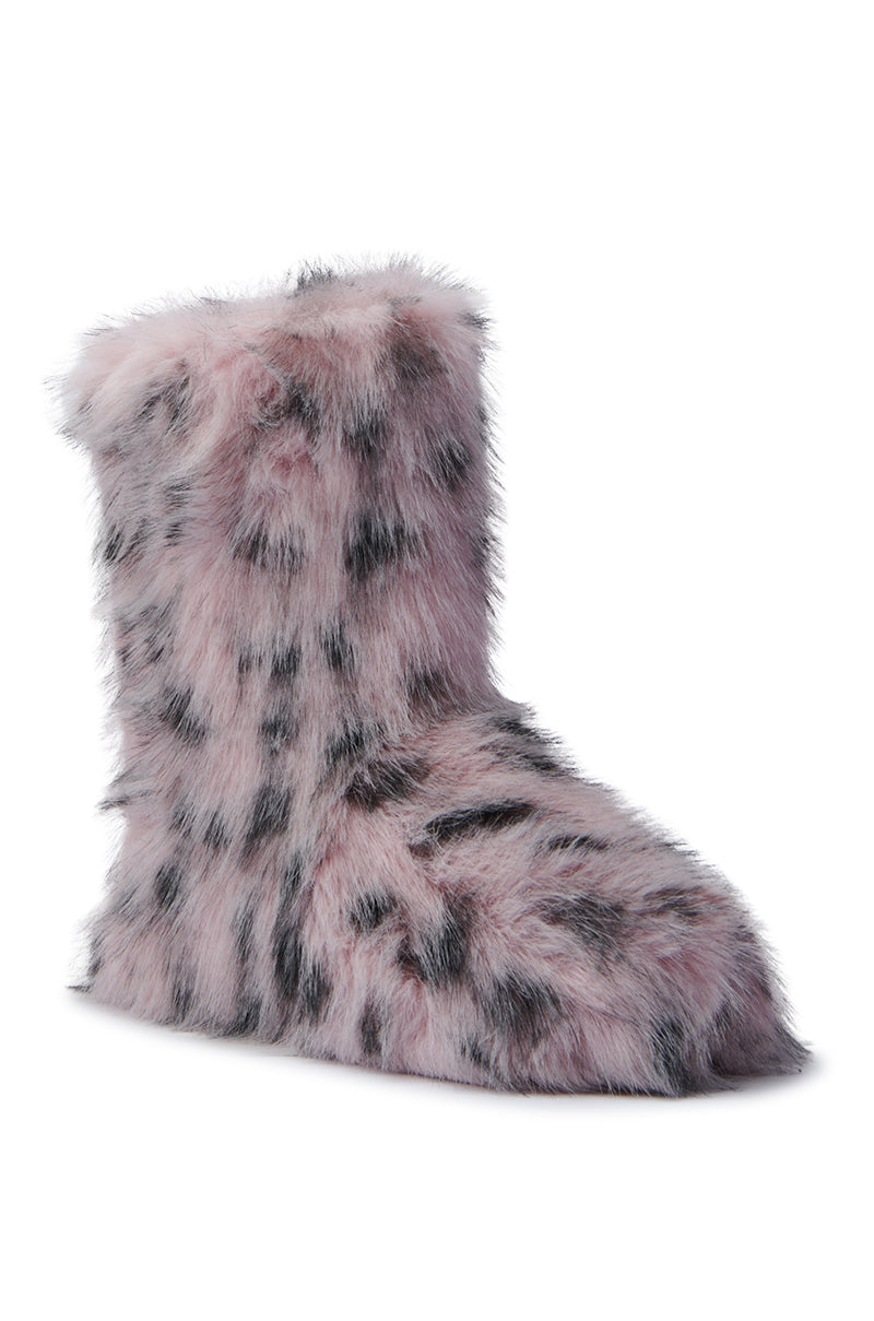 MELANIE PINK LEOPARD FURRY BOOTIE