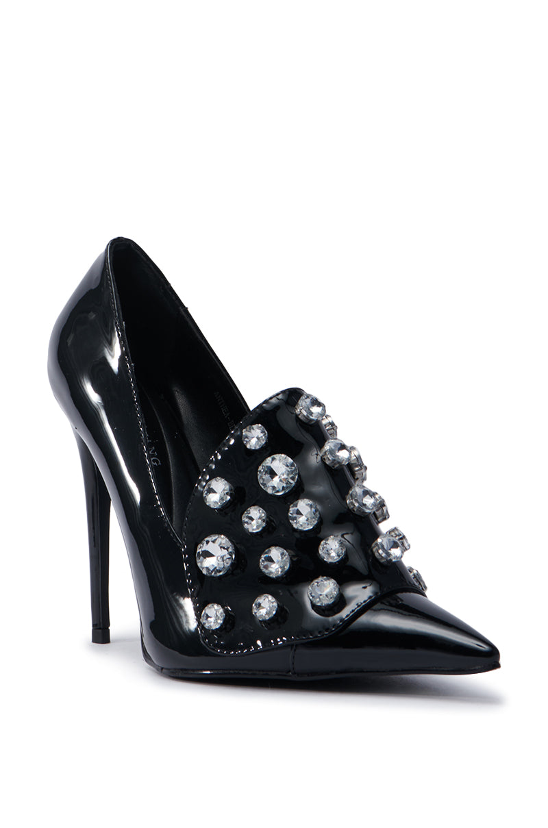 AZALEA WANG ANTHEA BLACK STILETTO PUMP