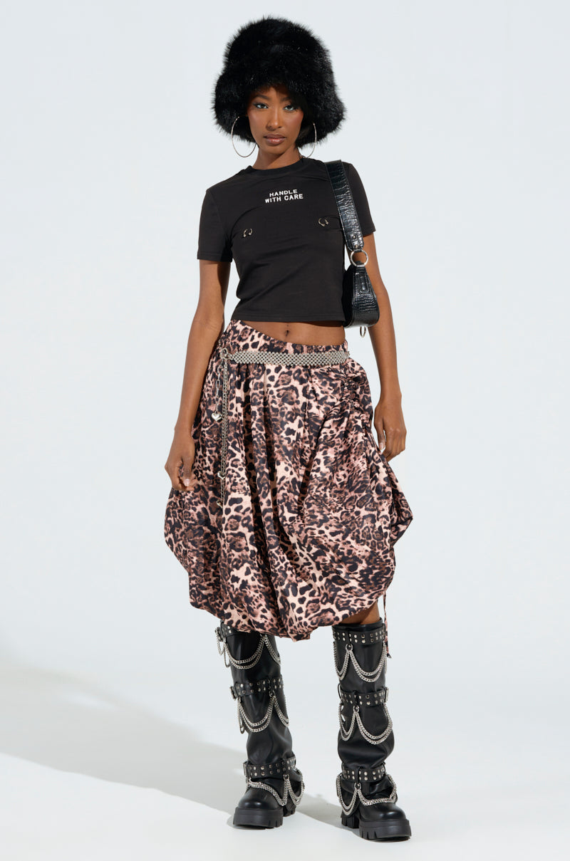 FREE AS CAN BE SKIRT IN CHEETAH