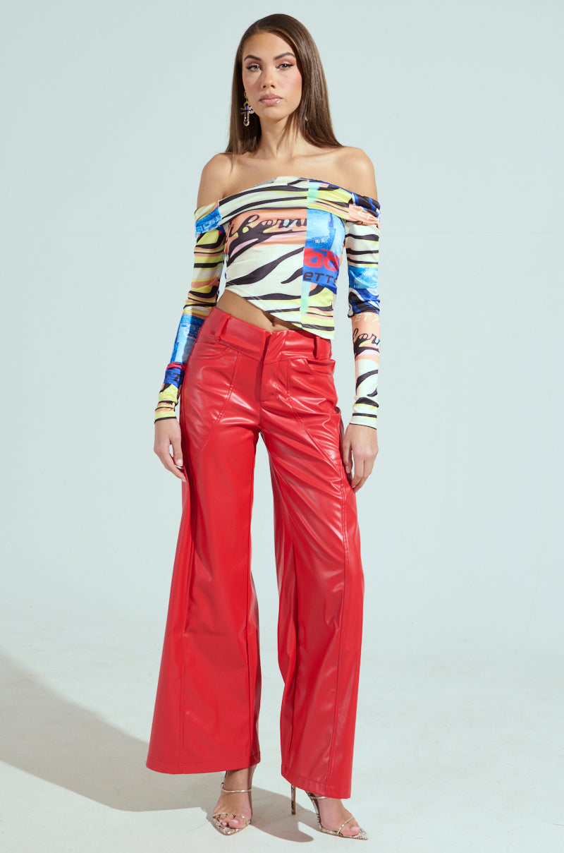 VERONICA WIDE LEG LEATHER PANTS