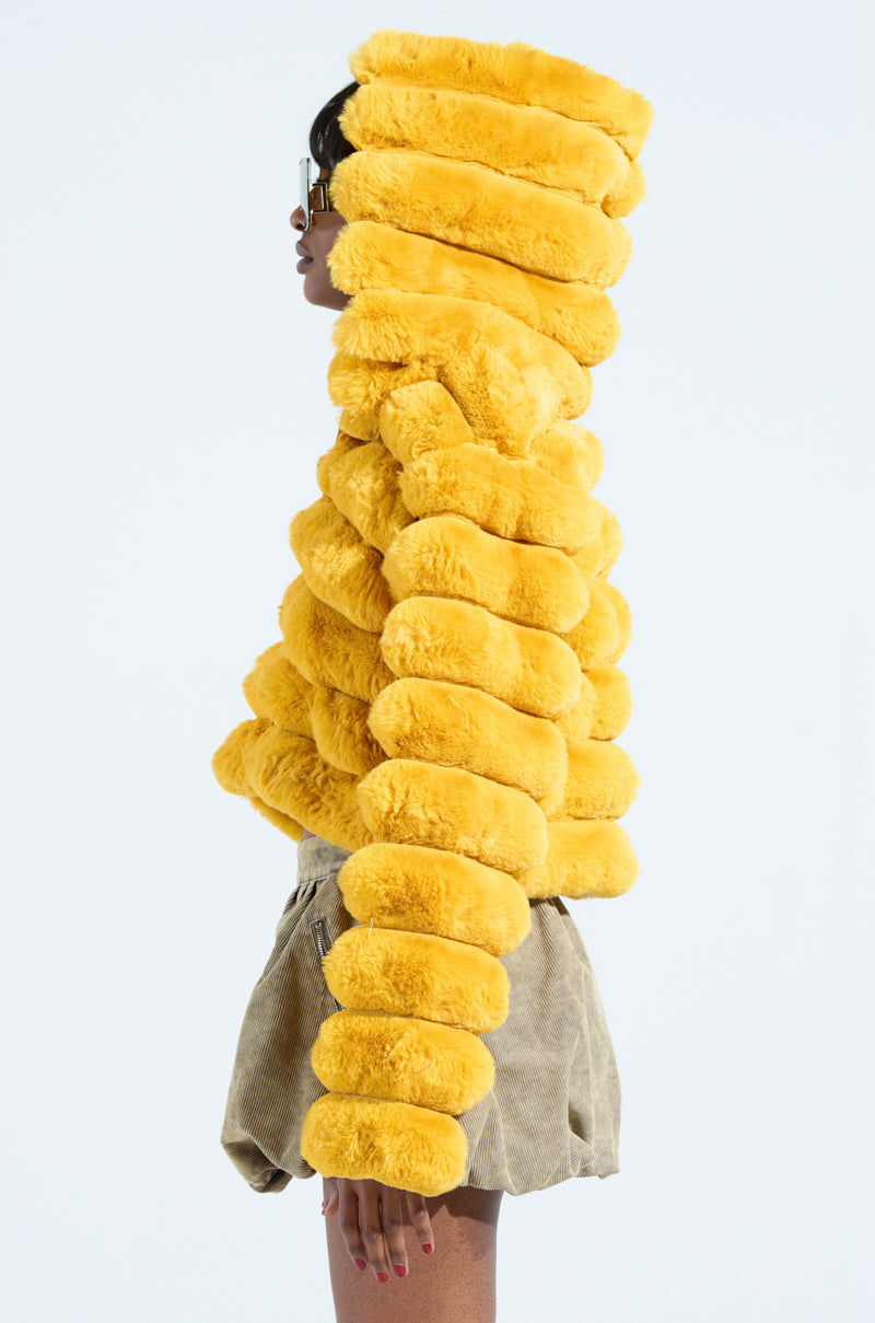 POPCORN FAUX FUR IN YELLOW