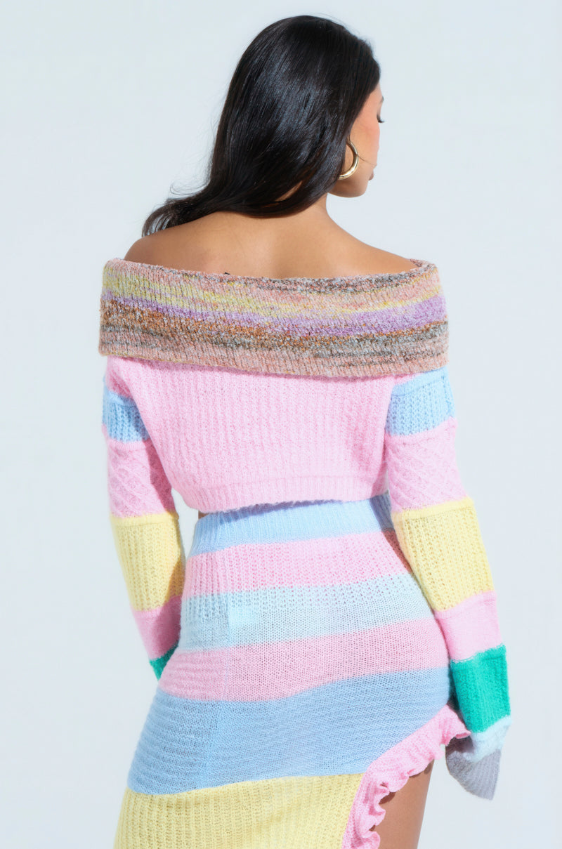 PRETTY LIKE ME OFF THE SHOULDER SWEATER