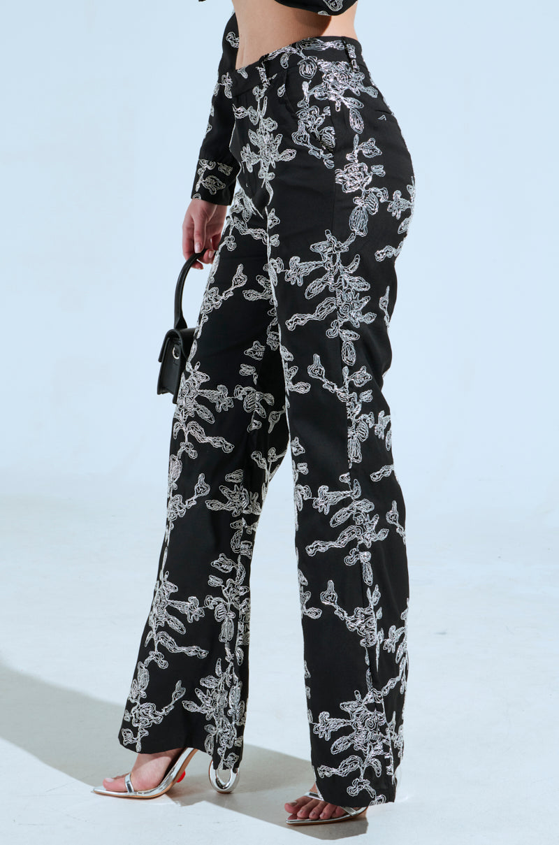 ZIGGY EMBROIDERED FLARE TROUSER