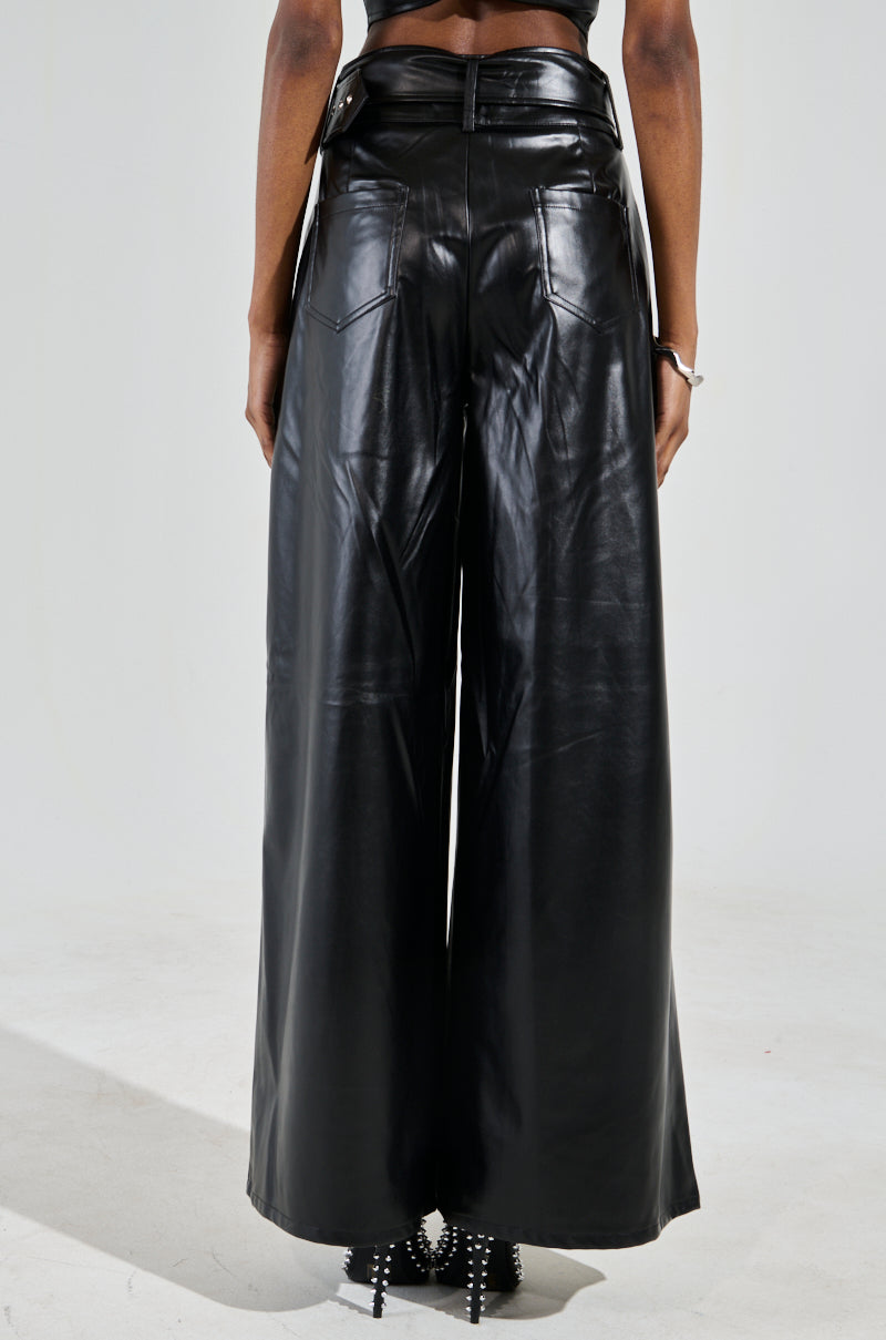 SHAINA FAUX LEATHER TROUSER