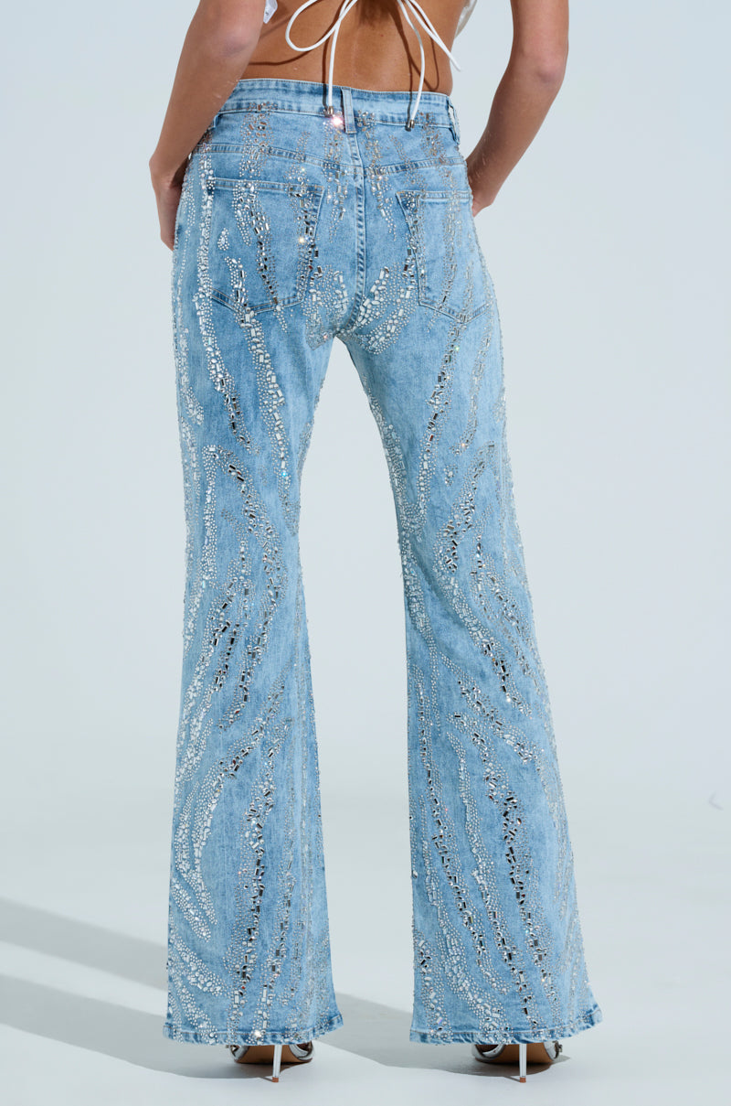 DIAMONDS DANCING DENIM FLARE PANT