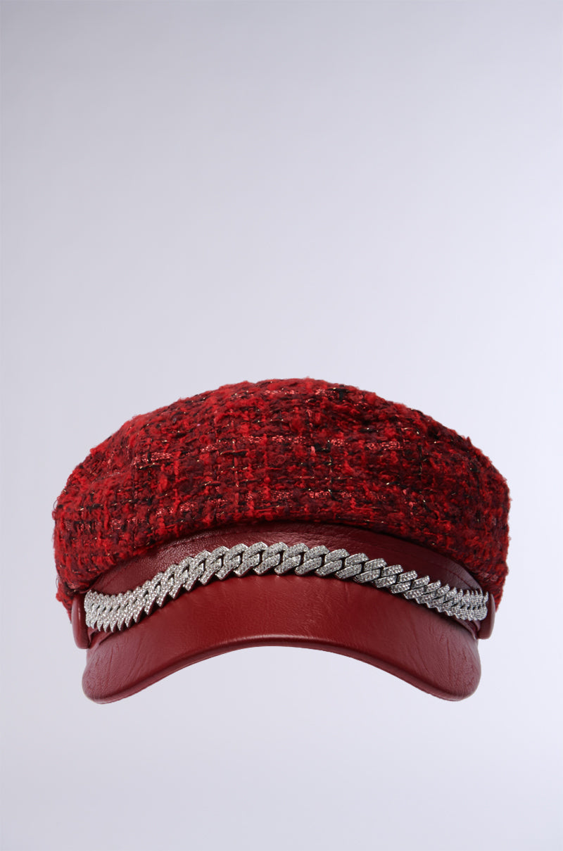 TWEEDY BAKER BOY CAP IN RED