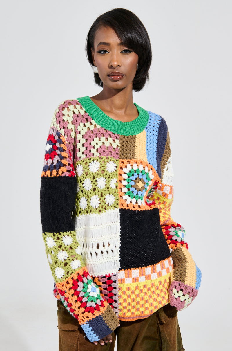 PATCHWORK PRINCESS MULTI COLOR SWEATER