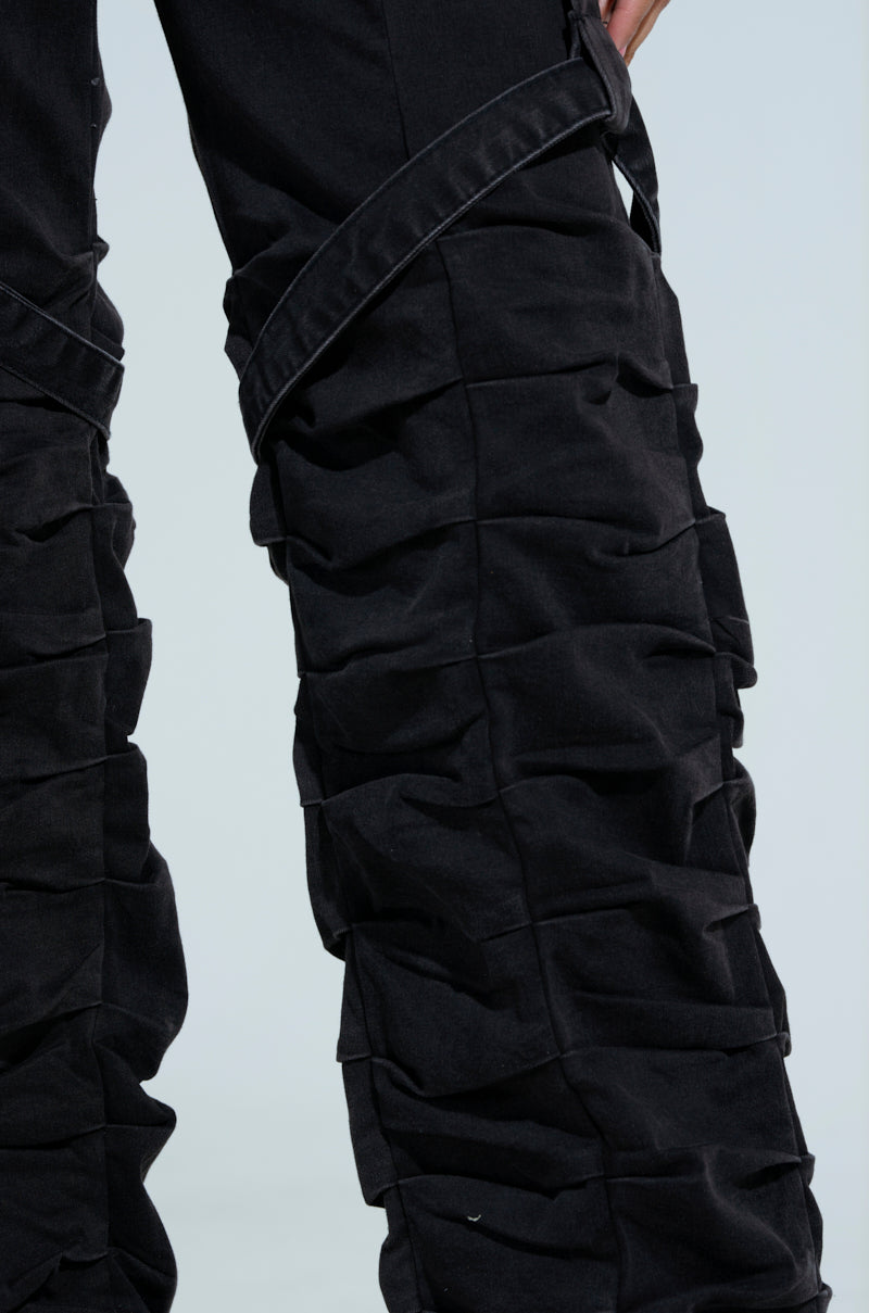 GOING CRAZY BLACK DENIM PANT WITH BUCKLE