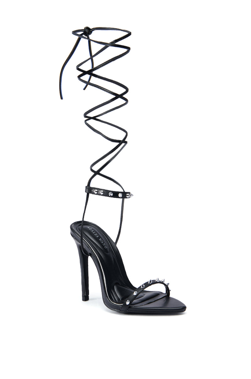 AZALEA WANG JACINTO BLACK SPIKE DETAIL SANDAL