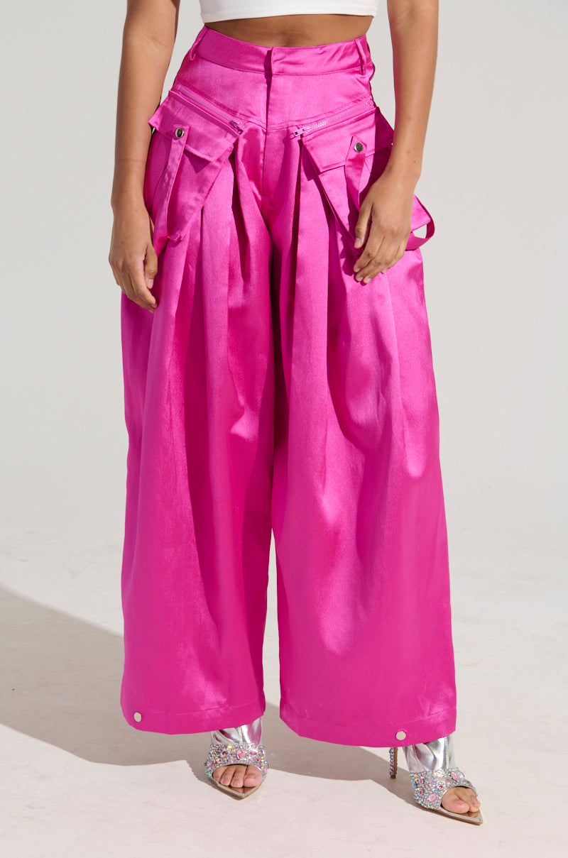 A MOMENT APART WIDE LEG TROUSER WITH POCKETS IN PINK