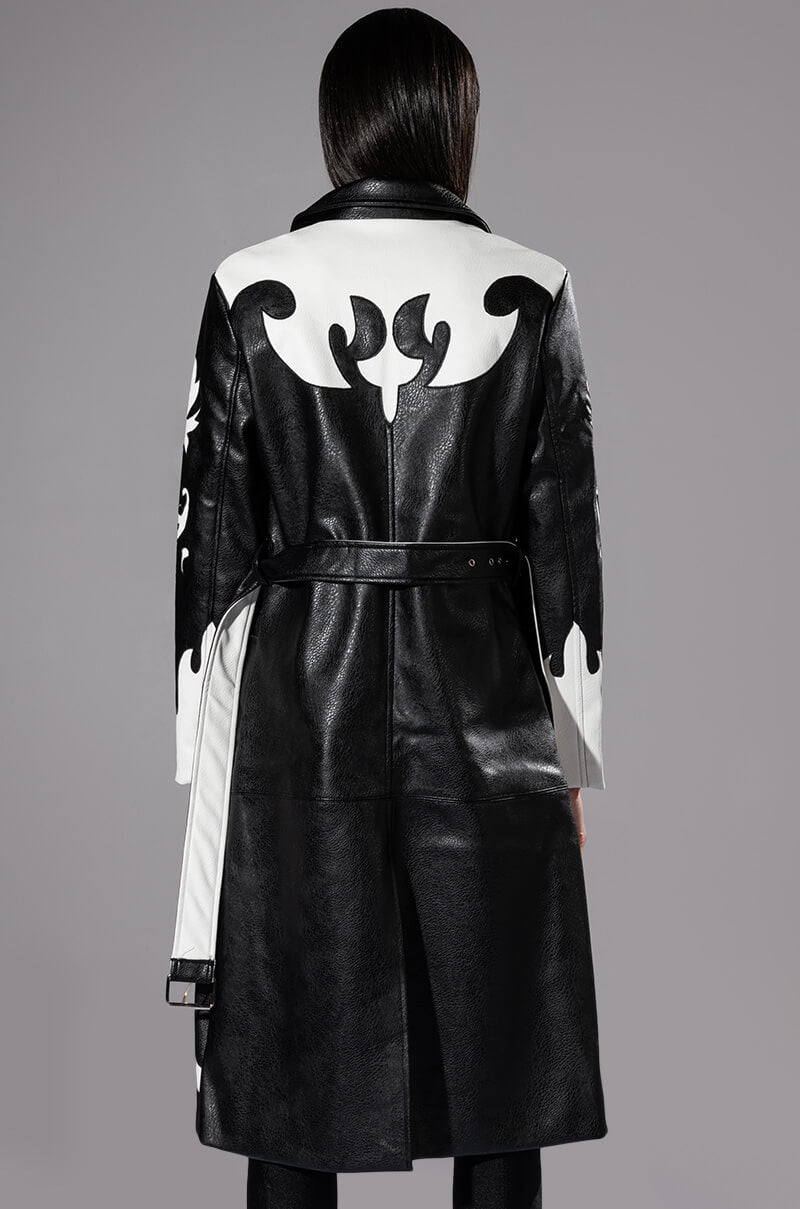 ROBOT COWGIRL PU TRENCH JACKET