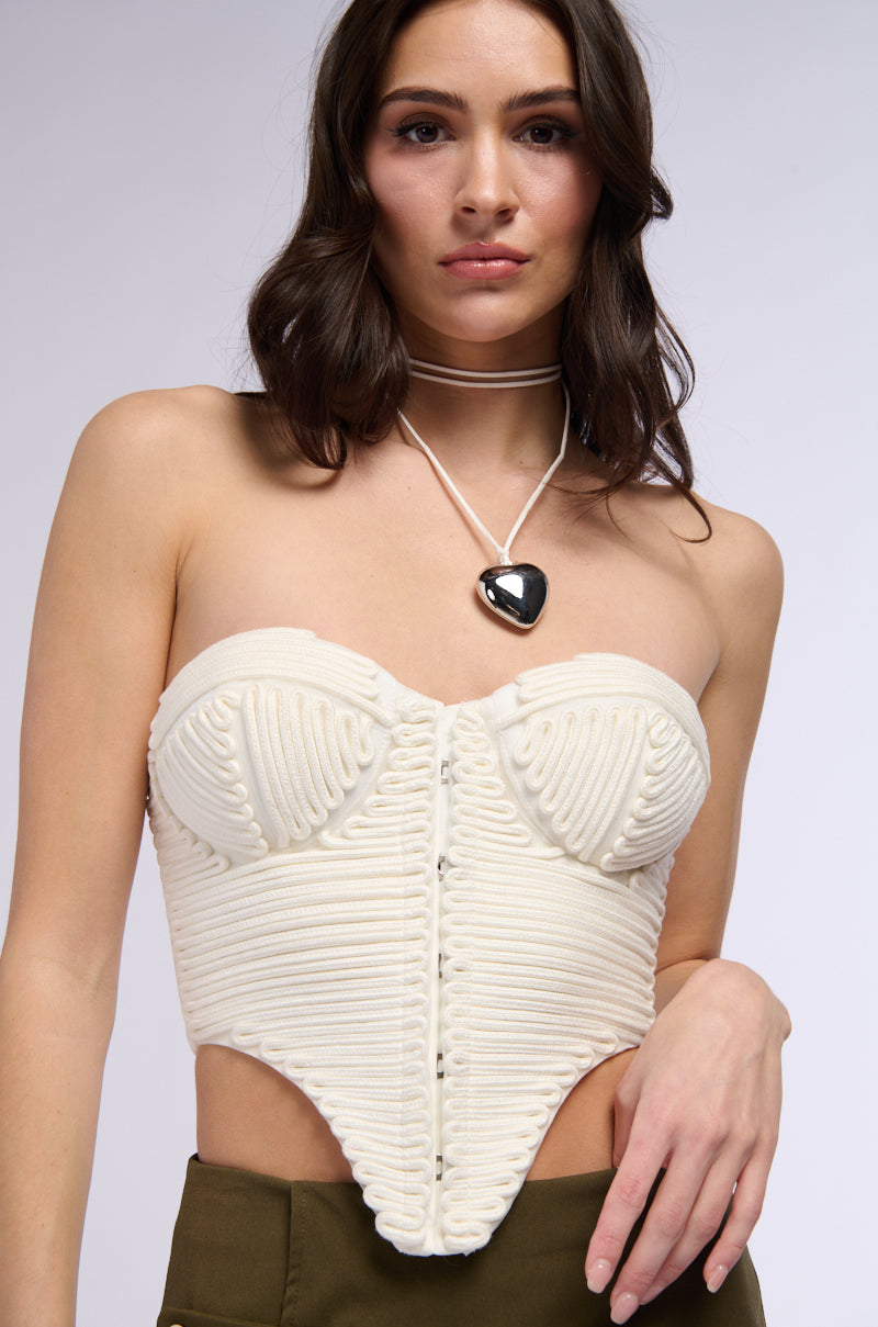 SURF THE WAVE WOVEN CORSET TOP