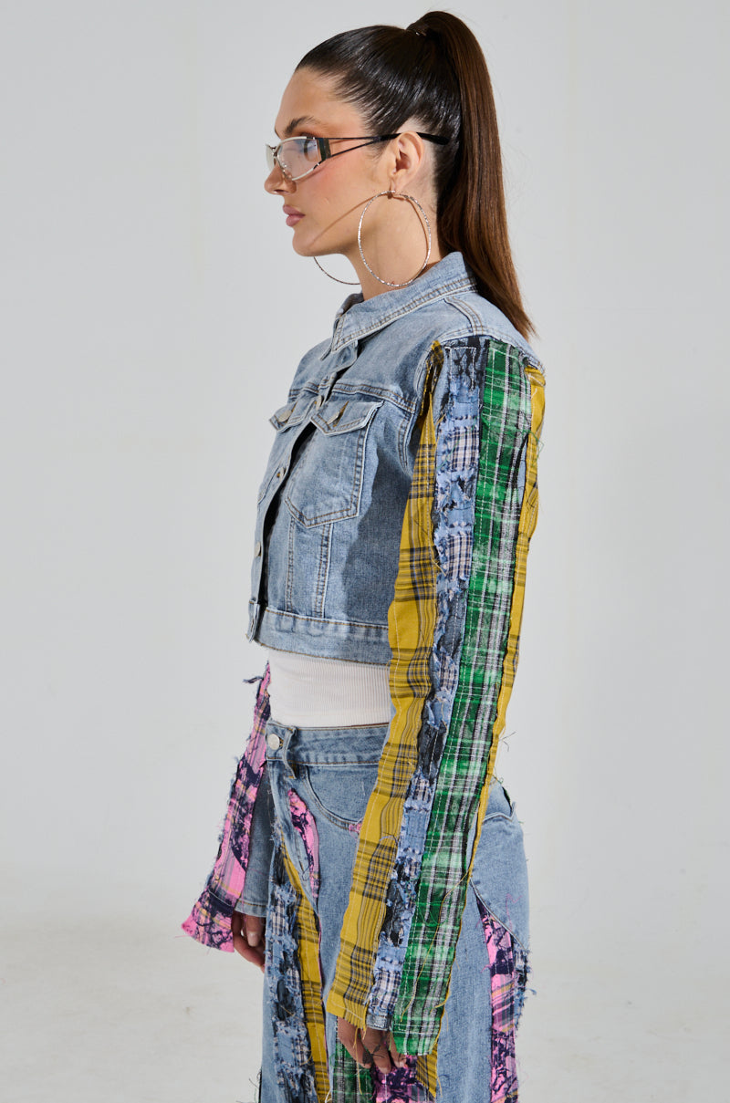 MAKING WAVES PATCHWORK DENIM JACKET