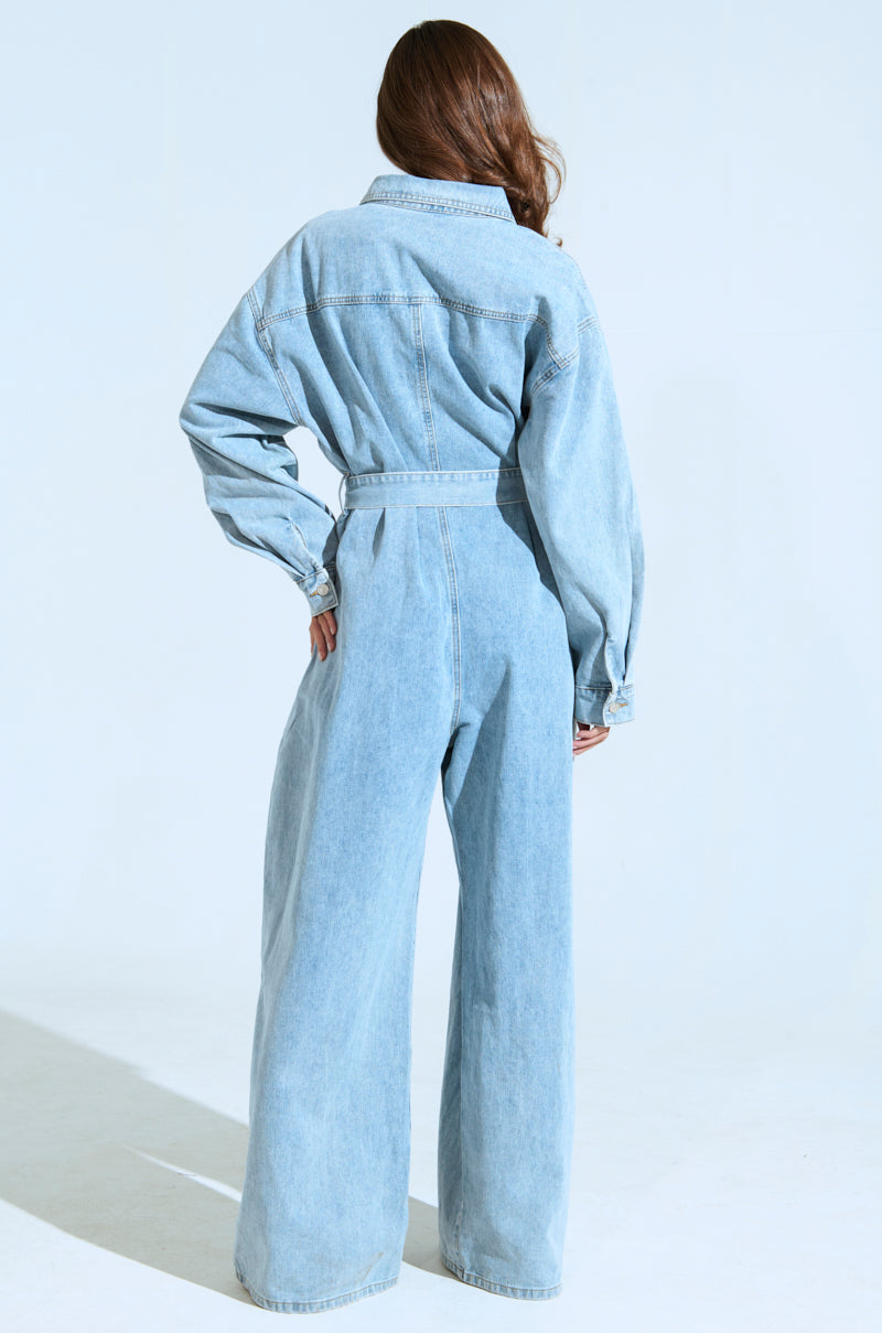 NOT TODAY EXTREME OVERSIZED DENIM JUMPSUIT