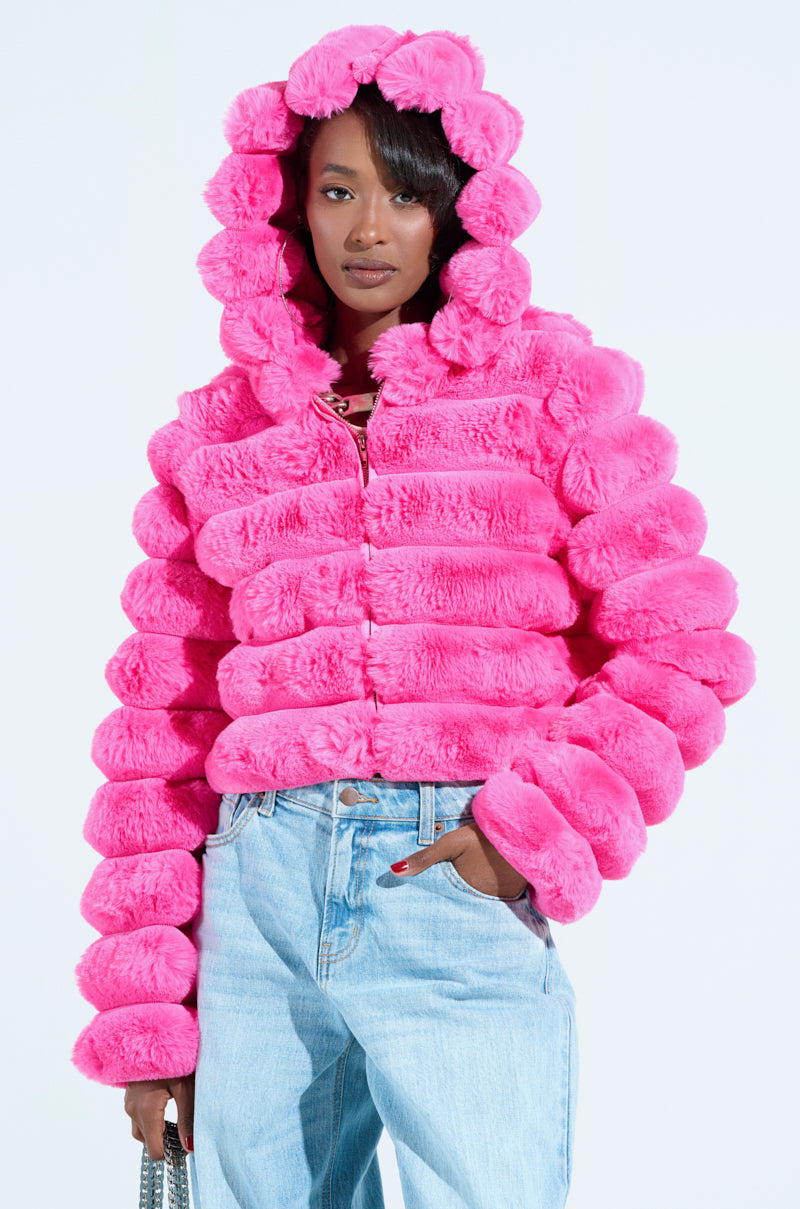 POPCORN FAUX FUR IN PINK