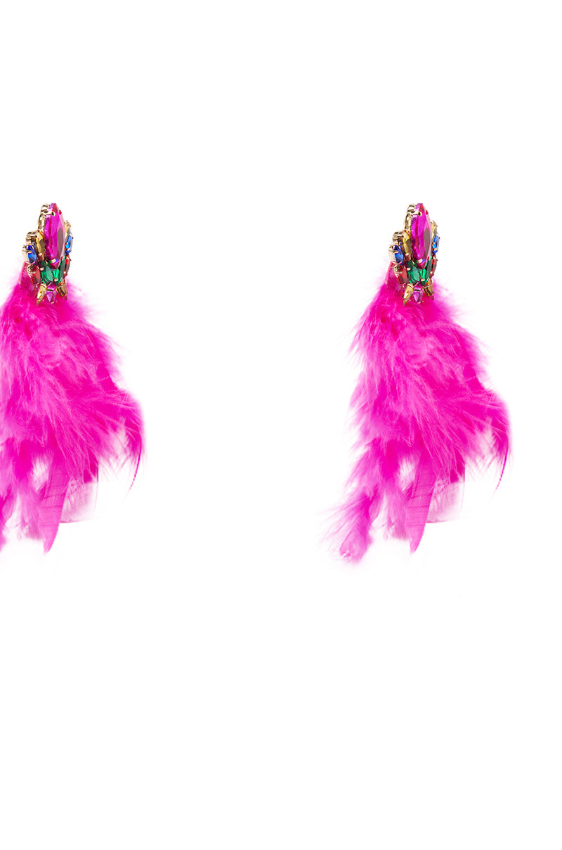 I SHOW UP FEATHER EARRING