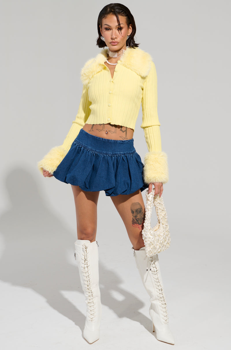 PRETTY WOMAN DENIM BUBBLE SKIRT