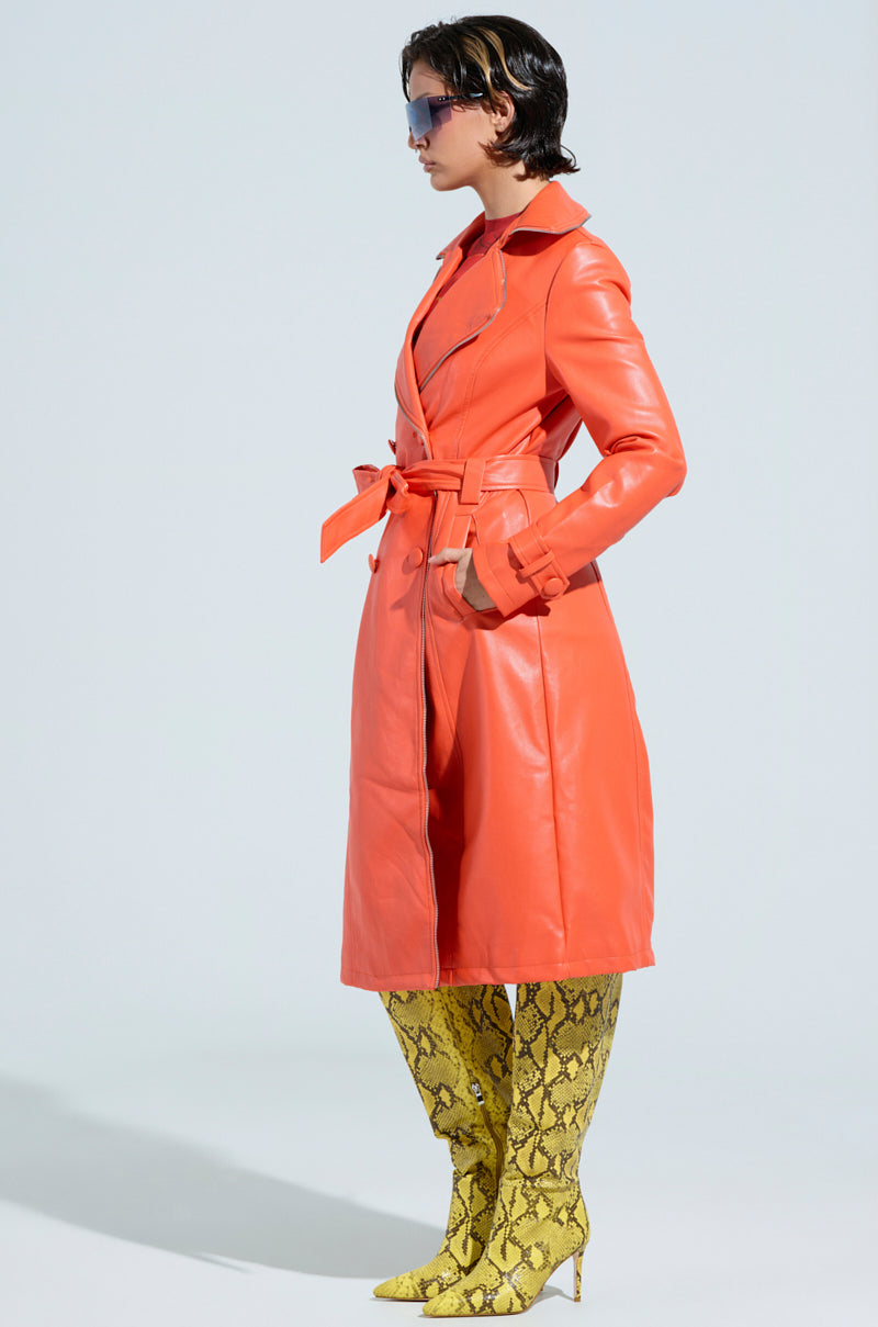 SANDO ZIPPER TRIM TRENCH IN ORANGE