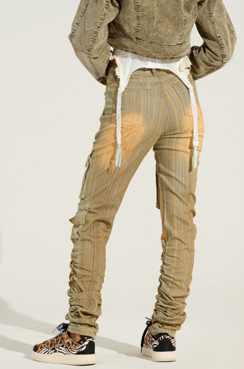 NATALIE OMBRE EFFECT SKINNY CARGO PANT