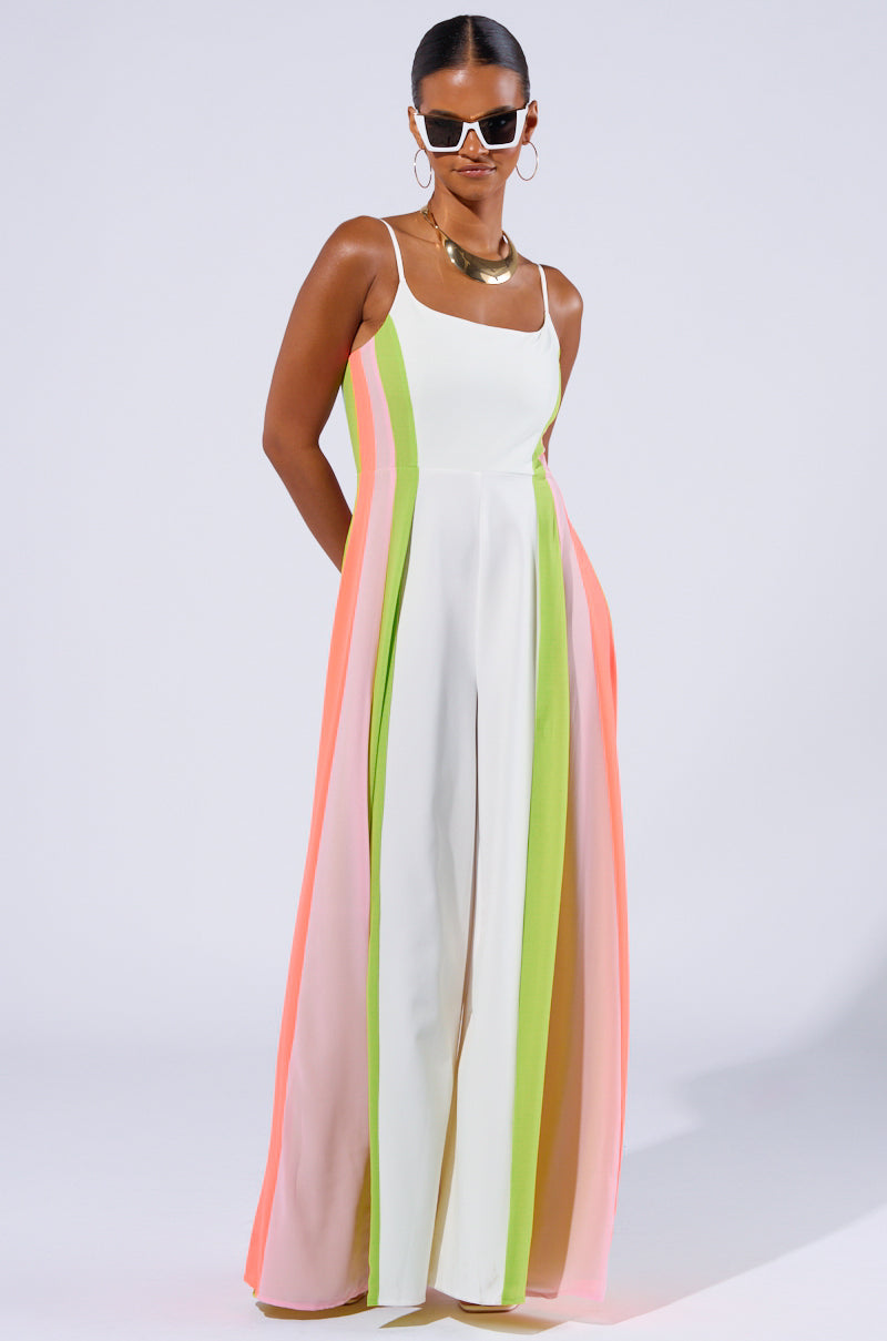 MIMI COLORBLOCKED SCOOP NECK JUMPSUIT