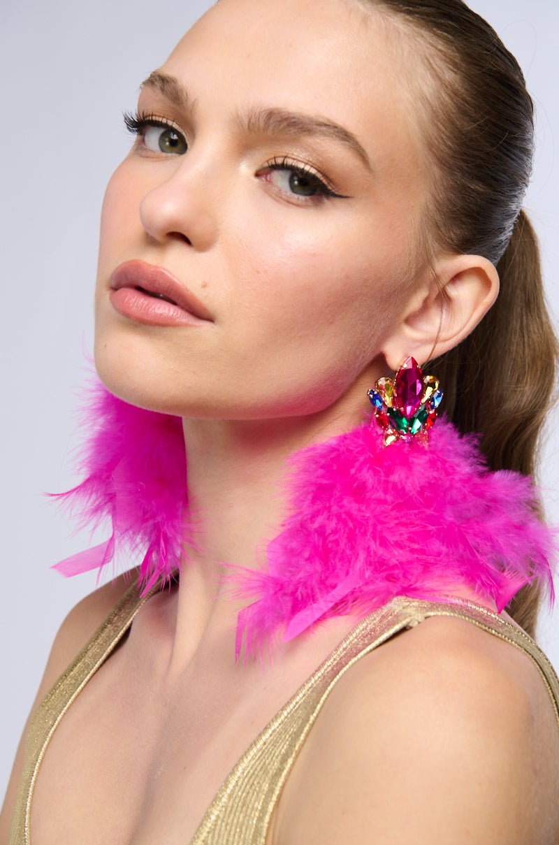 I SHOW UP FEATHER EARRING