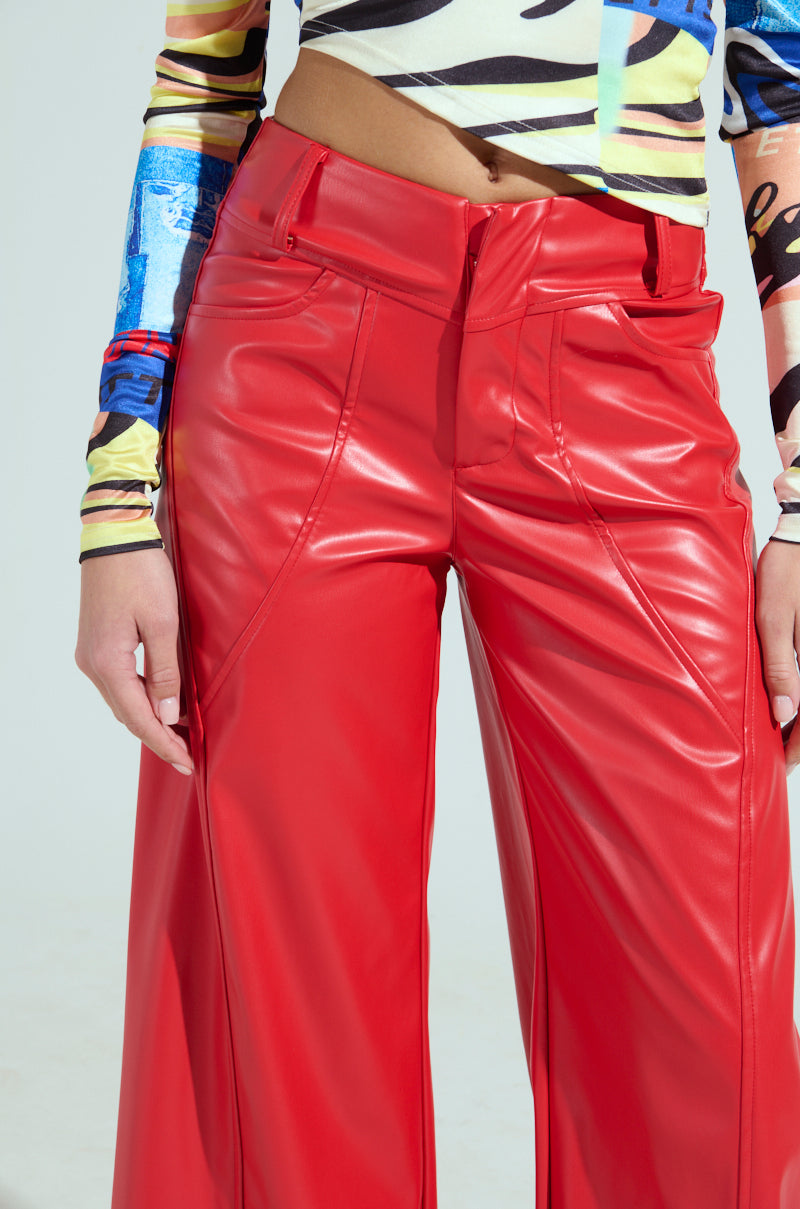 VERONICA WIDE LEG LEATHER PANTS