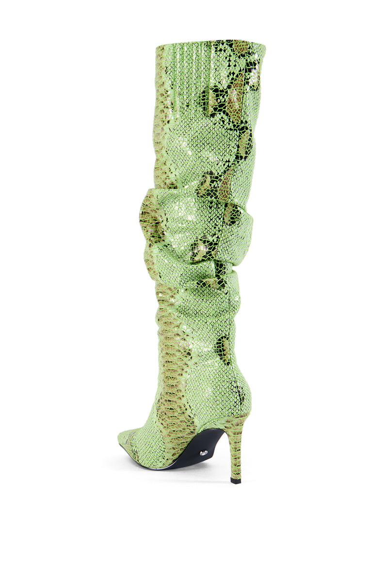 AZALEA WANG FERNIE GREEN SNAKE BOOT