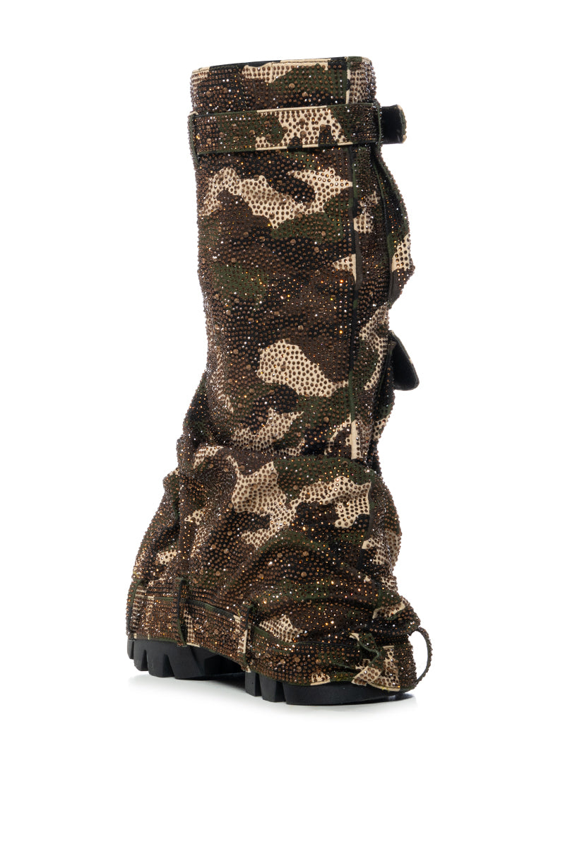 AZALEA WANG ANGELA BOOT IN EMBELLISHED CAMO