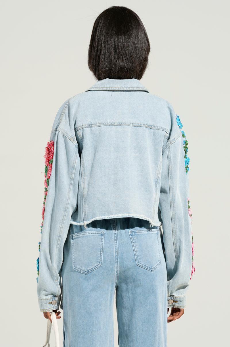 GARDEN OF EDEN EMBELLISHED DENIM JACKET