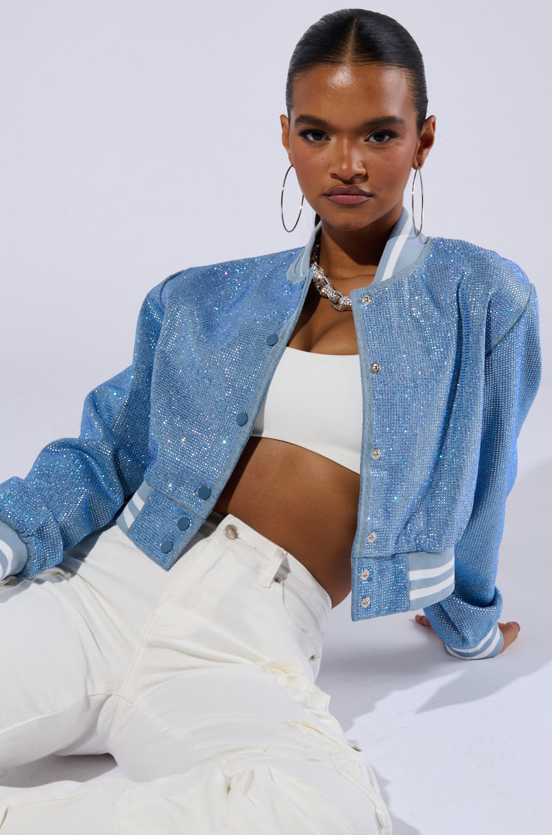 HARLEY EMBELLISHED DENIM BOMBER