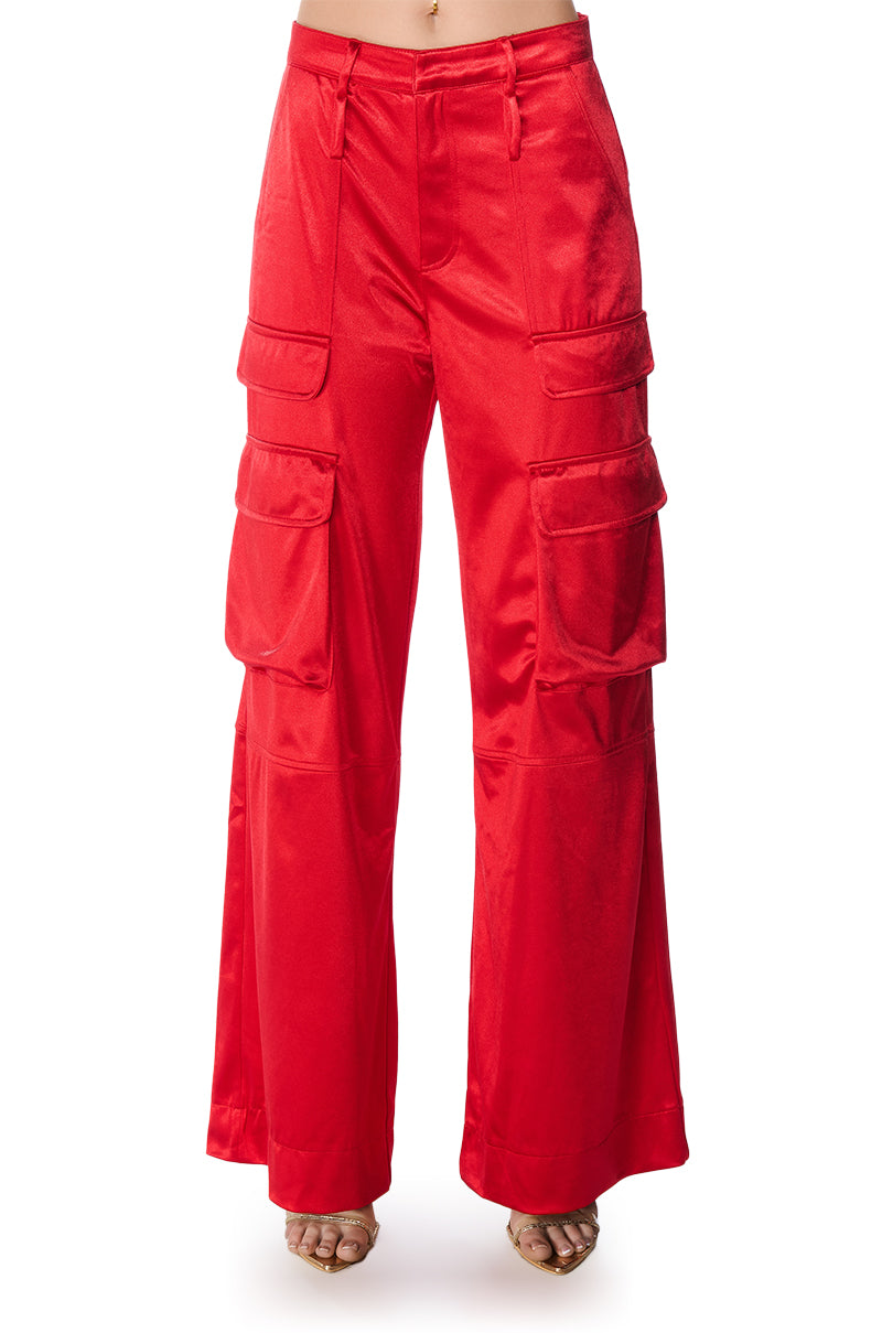 ASTRA WIDE LEG CARGO IN RED