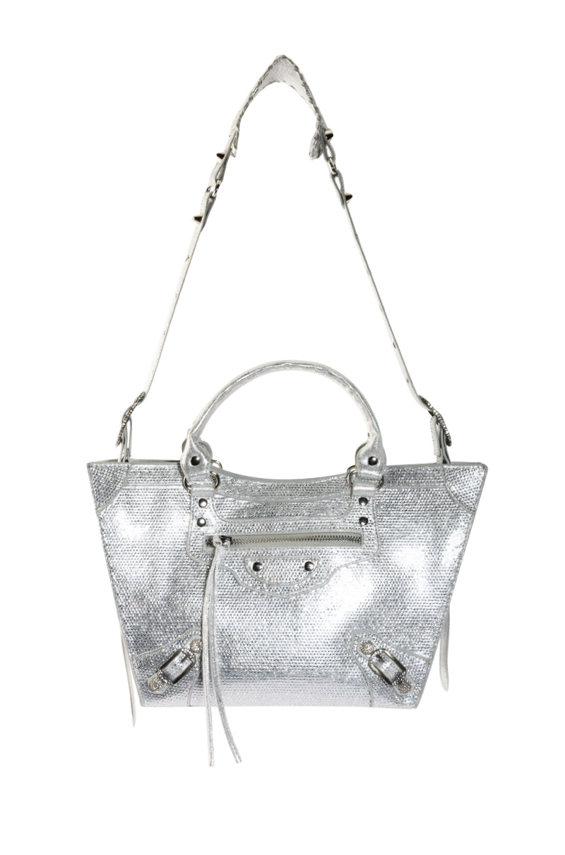 JINNX PU TOTE IN SILVER