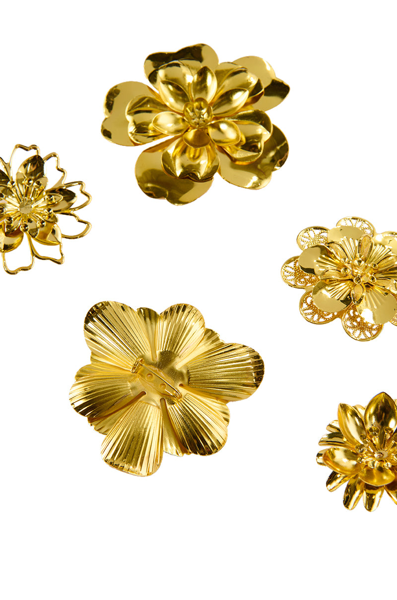 PRETTY PLEASE FLORAL BROOCH PACK IN GOLD