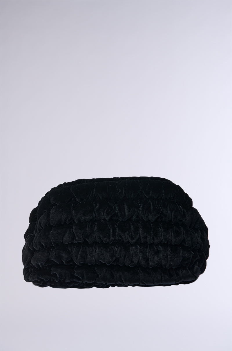 DASH QUILTED VELVET CLUTCH