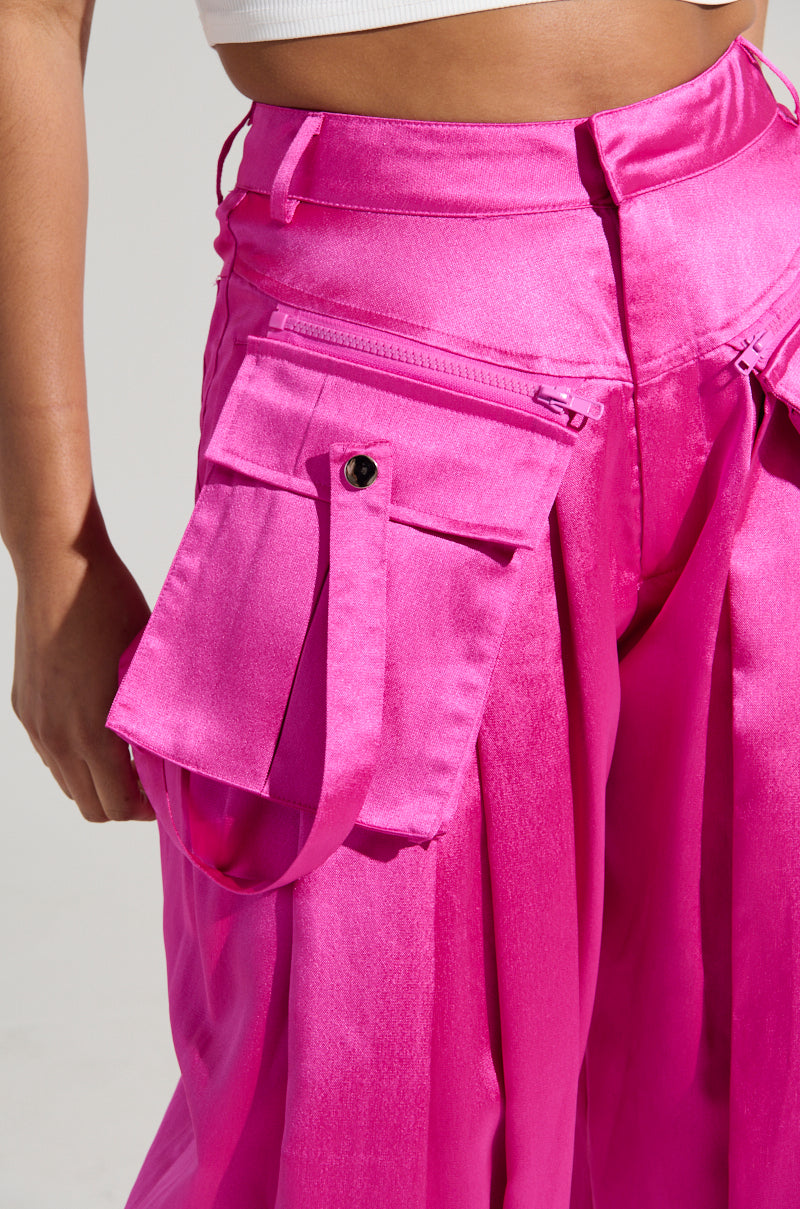 A MOMENT APART WIDE LEG TROUSER WITH POCKETS IN PINK