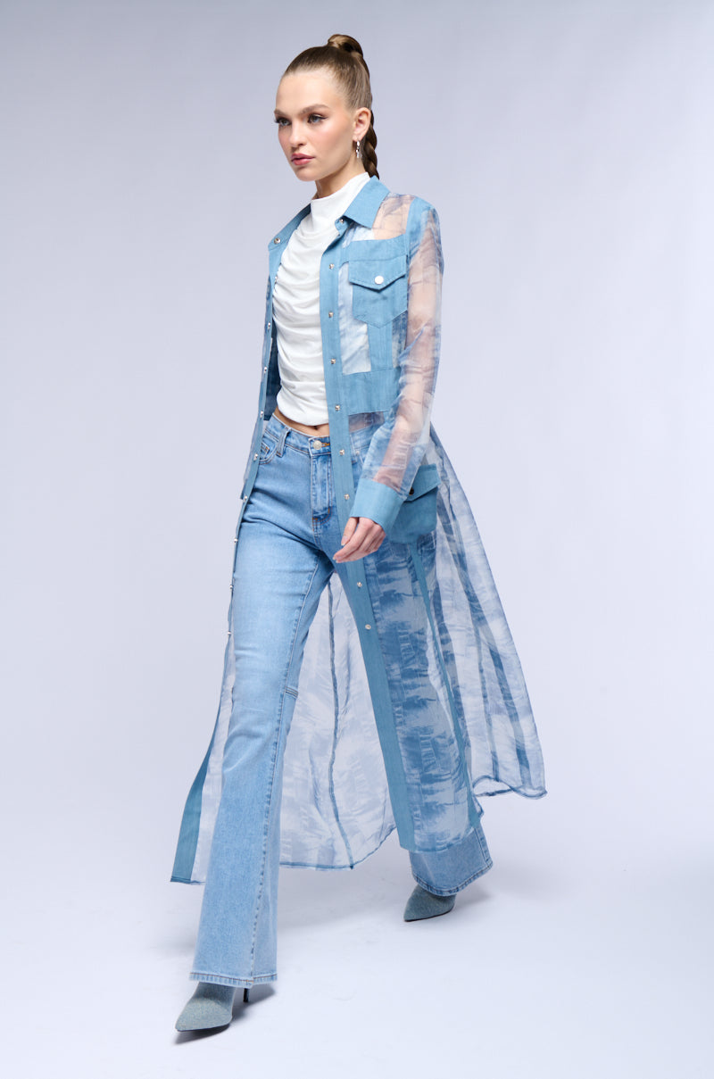 DENIM PRINTED DUSTER