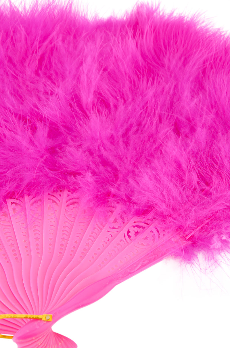 PINK PARTY FEATHER FAN