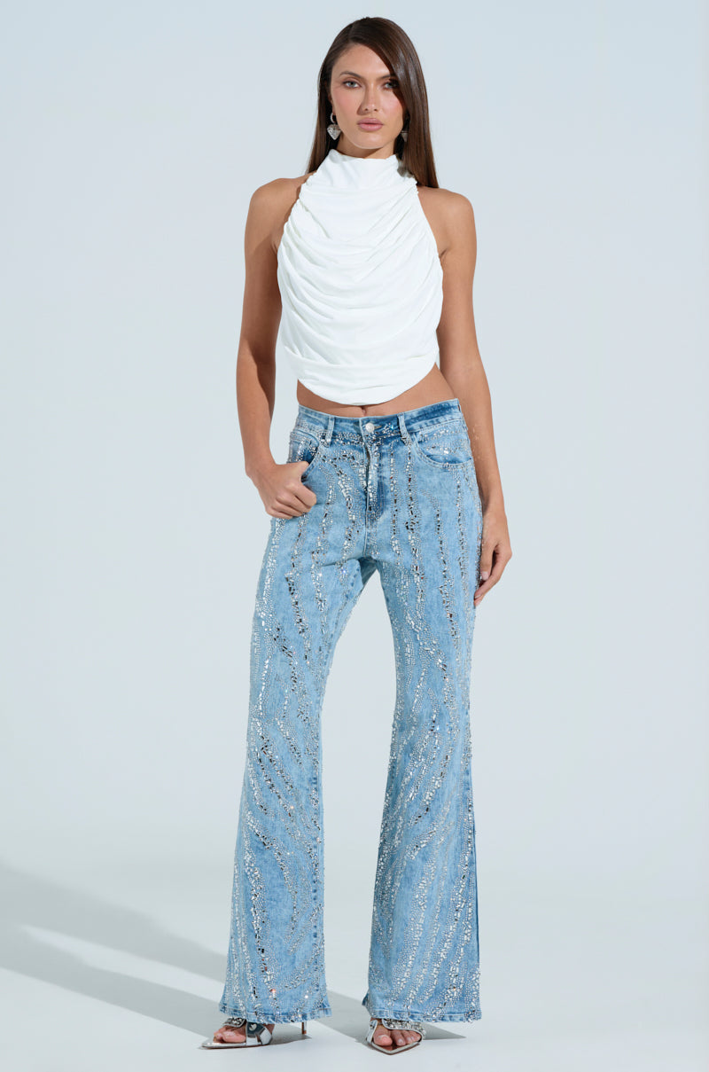 DIAMONDS DANCING DENIM FLARE PANT