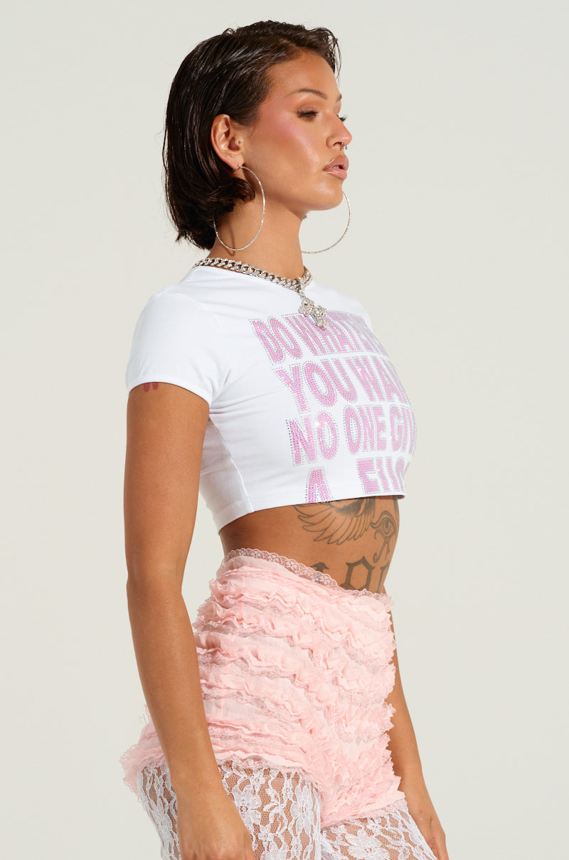 DO WHATEVER YOU WANT RHINESTONE BABY TEE