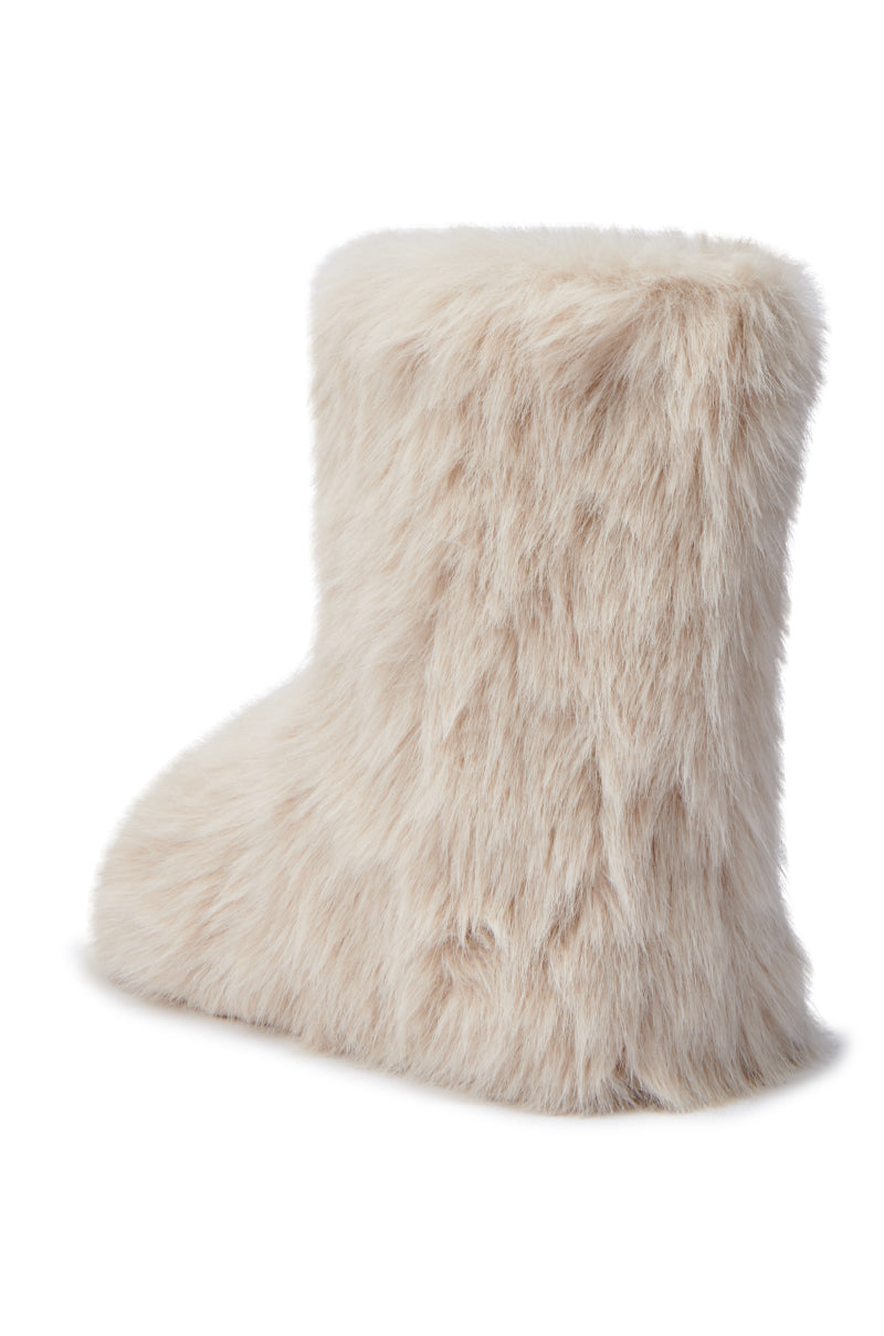 MELANIE BEIGE FURRY BOOTIE