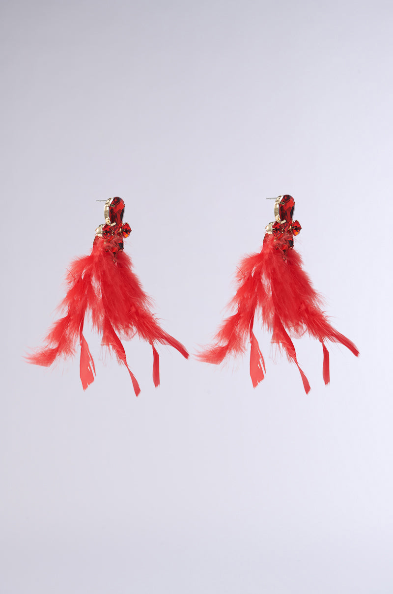 SEE RED FEATHER EARRING