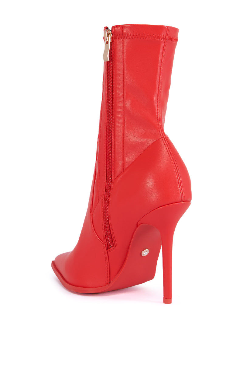 AZALEA WANG KATHERINE RED PU BOOTIE