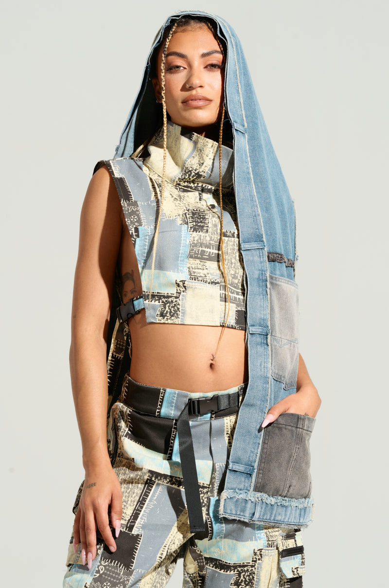 PLAY WITH ME DENIM HOOD