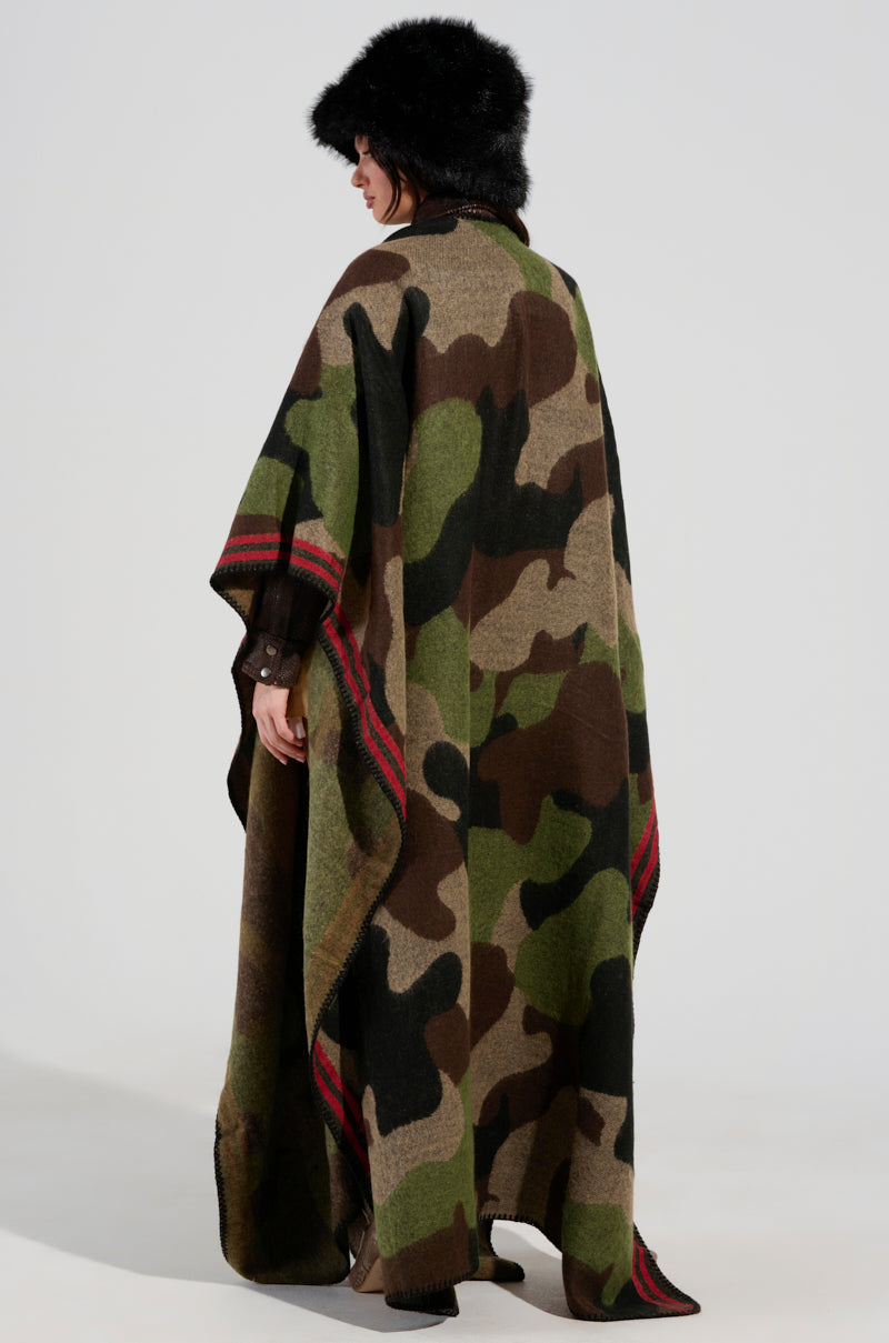 CAMO NIGHTS MAXI PONCHO