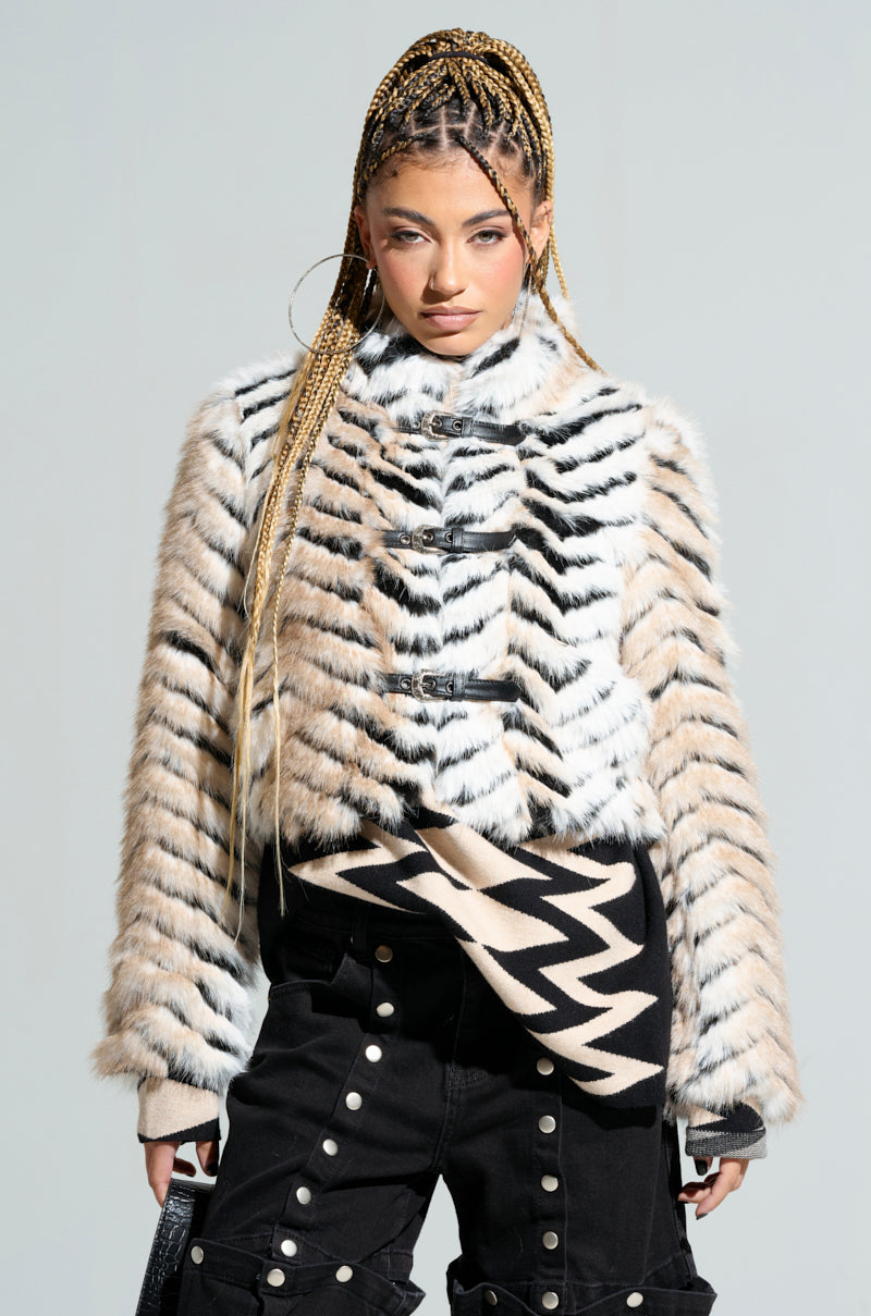 WILDER BUCKLE DETAIL FUR BOMBER