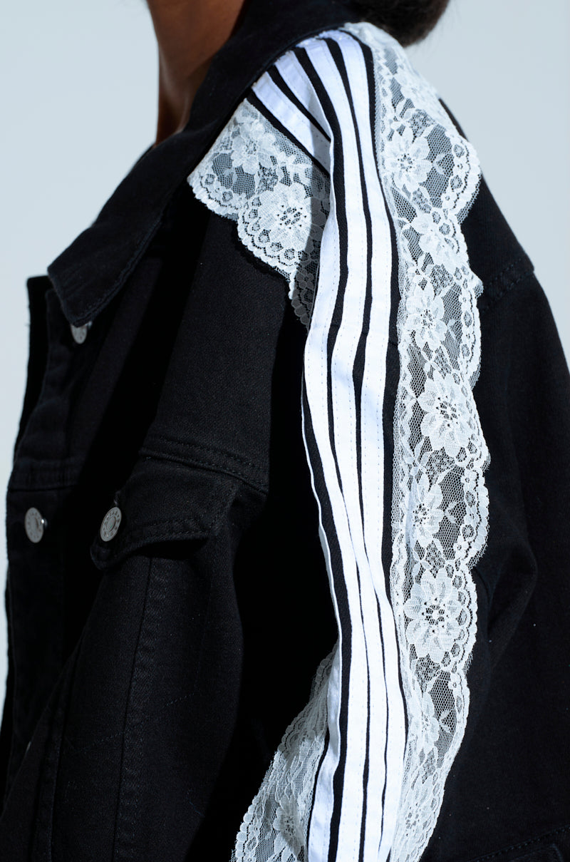 DYLAN LACE DETAIL DENIM JACKET