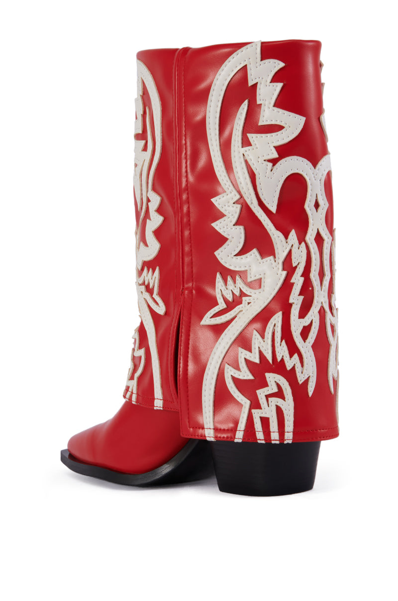 AZALEA WANG ESPERANZA WESTERN BOOTIE IN RED