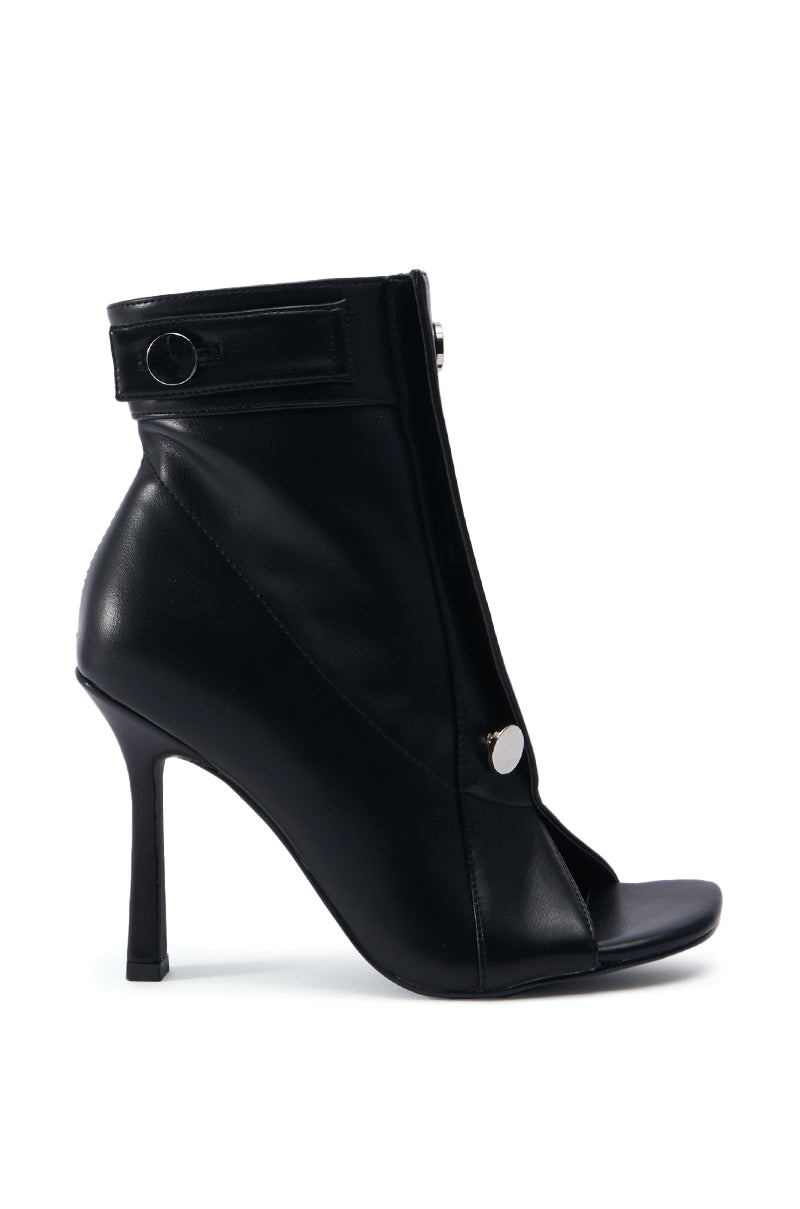 AZALEA WANG NAILY BLACK OPEN TOE BOOTIE