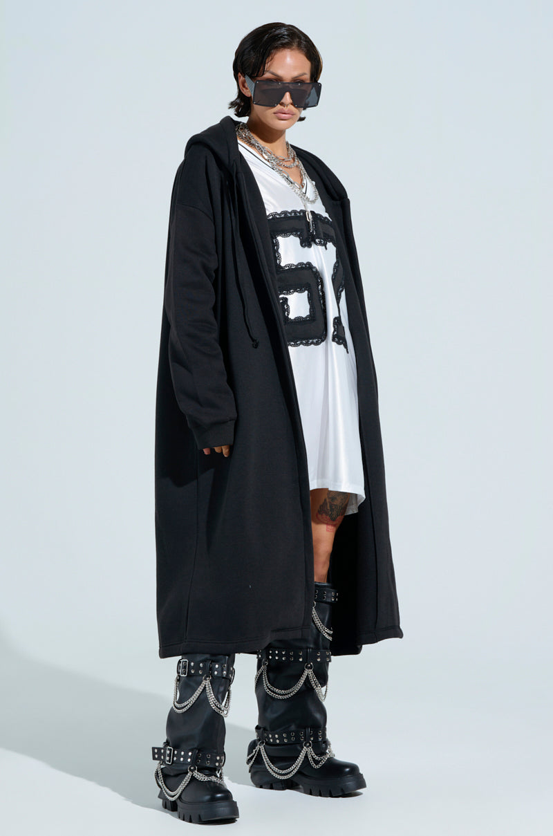 SHIVER OVERSIZED CARDIGAN IN BLACK