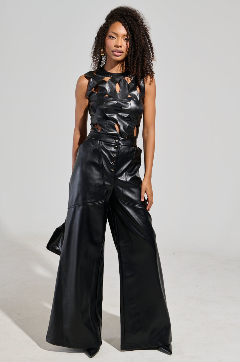 ASHLYN FAUX LEATHER PANT IN BLACK